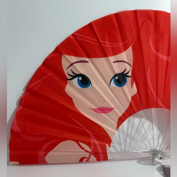 Little Mermaid Fan/Disney Ariel The Little Mermaid Retired Jumbo Hand Fan - Picture 2 of 14